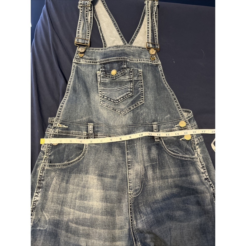 Anna-Kaci Overalls Small Straight Leg Denim Blue Medium Wash.